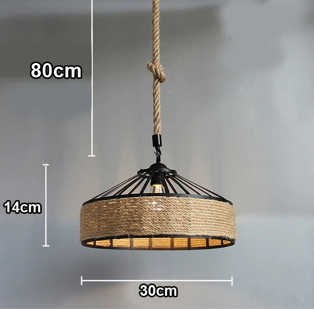 Vintage sisal pendant light with creative lighting and elegant weaving