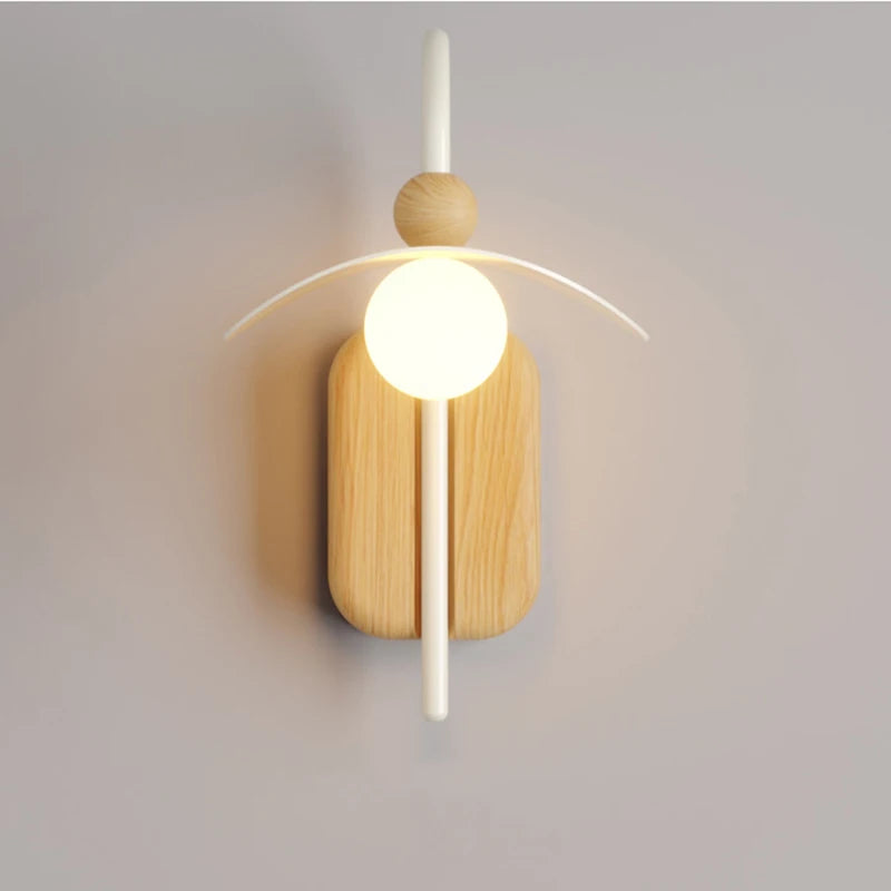 applique murale nordique en bois led pour bureau restaurant - vue 5 sur 7