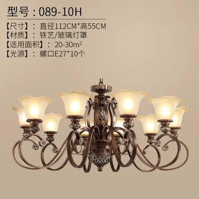 Nordic vintage-style chandelier for elegant indoor lighting - vue 11 sur 13
