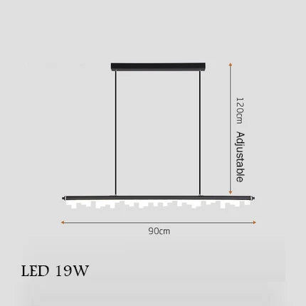 Modern minimalist gold and black chandelier for pendant lighting - vue 9 sur 12