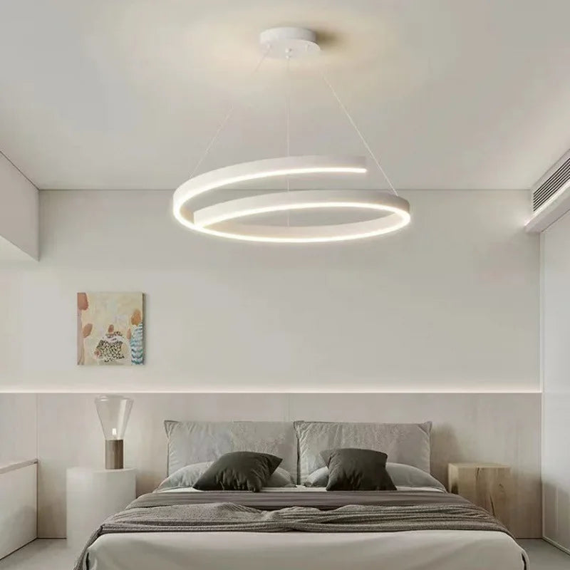 Aluminium spiral LED chandelier for home decor