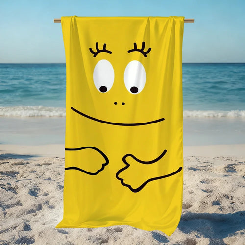 Barbapapa cartoon beach towel with playful design - vue 4 sur 7