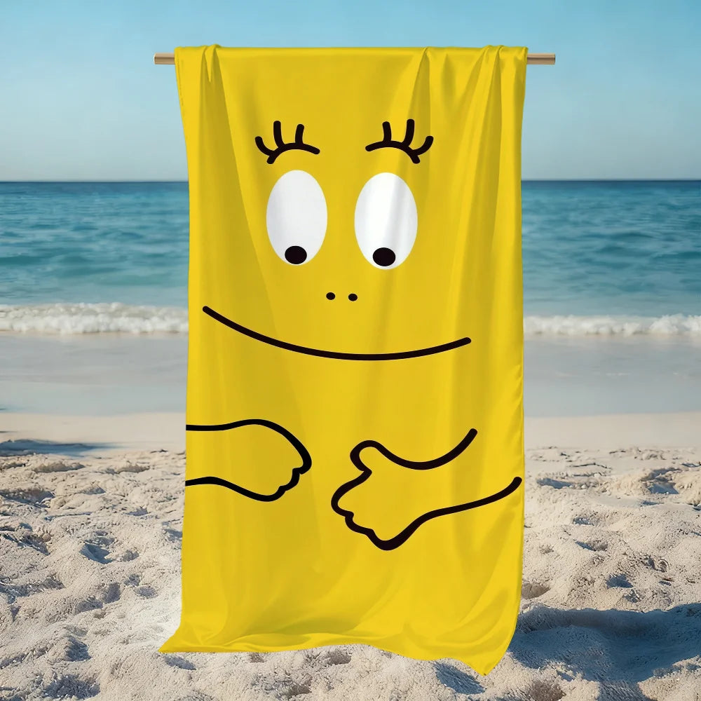 Barbapapa beach towel quick-dry soft print - vue 3 sur 7