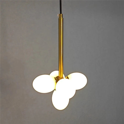 Minimalist glass chandelier modern design for elegant interiors - vue 3 sur 9