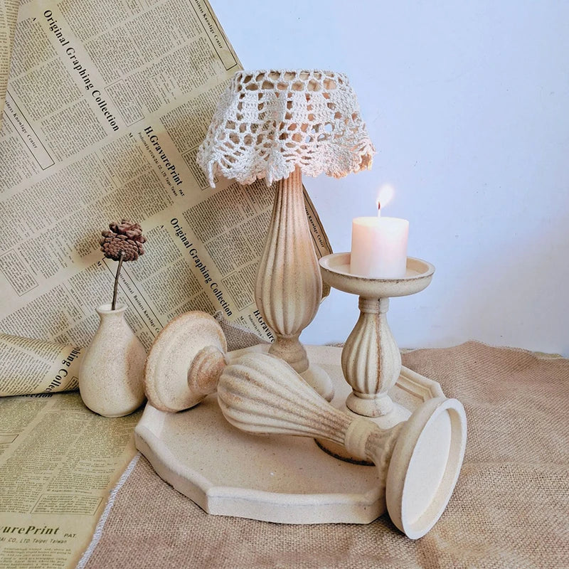 Vintage wedding decoration modern wooden candle holders