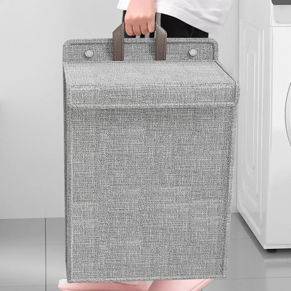 Multifunctional wall-mounted foldable adhesive laundry basket for clothes