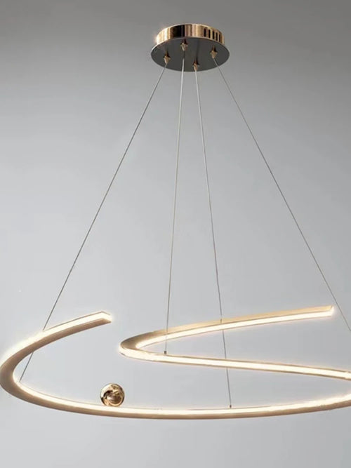 Italian minimalist pendant light with elegant circular LED - vue 5 sur 9