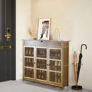4-tier wooden shoe rack with hollow doors