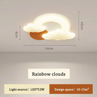 Romantic rainbow cloud ceiling light for children, decorative and modern
