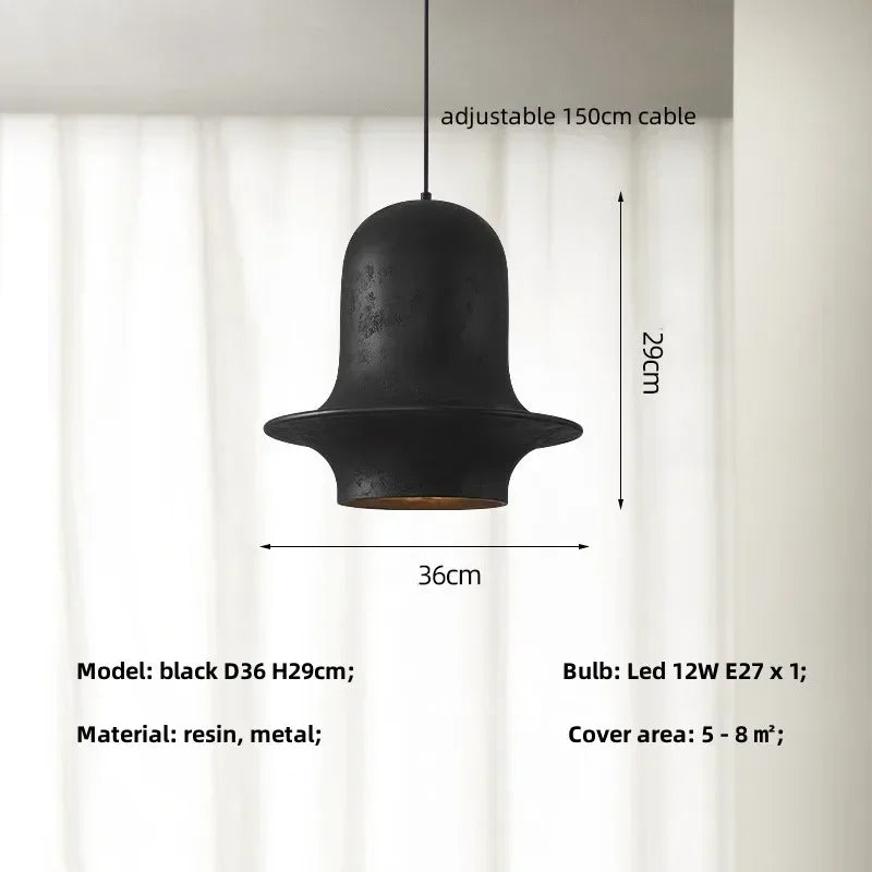Nordic wabi sabi style resin pendant light