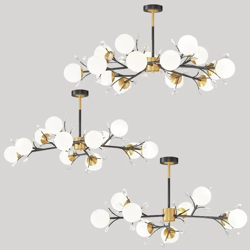 Nordic crystal LED chandelier for modern interior decor - vue 5 sur 17