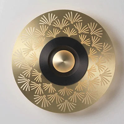 Carved copper wall light with decorative LED lighting - vue 10 sur 12