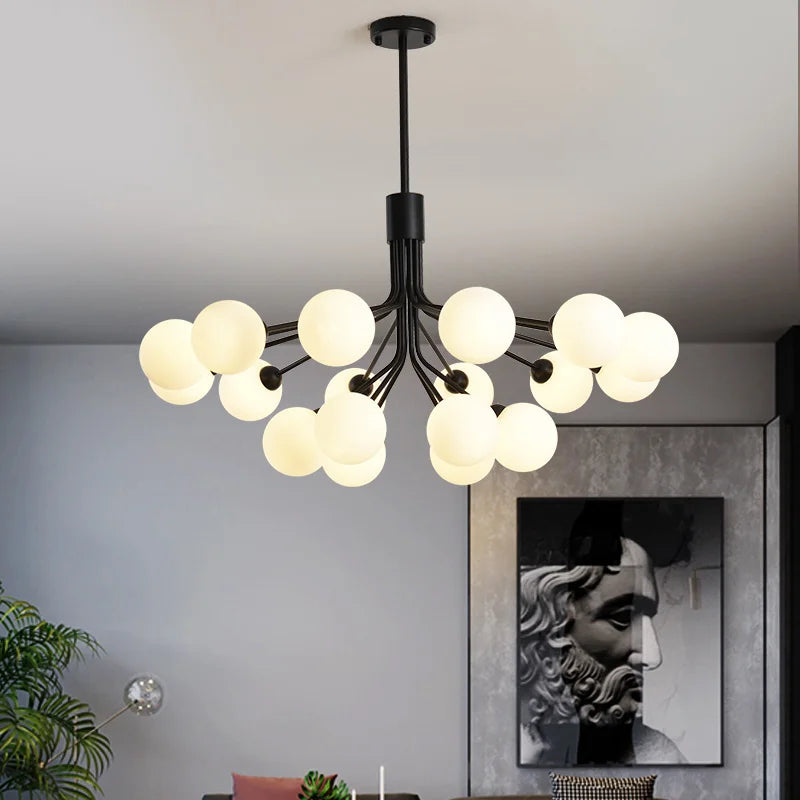 Modern glass ball chandelier for contemporary interiors