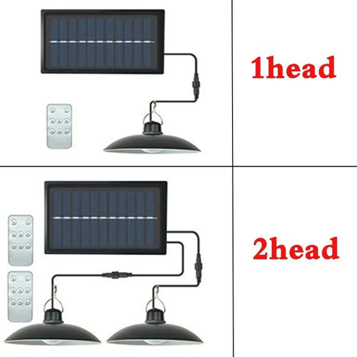 Outdoor solar pendant light waterproof LED lamp with decorative remote control - vue 3 sur 10