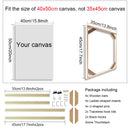Wooden wall frame for canvases and decorative paintings