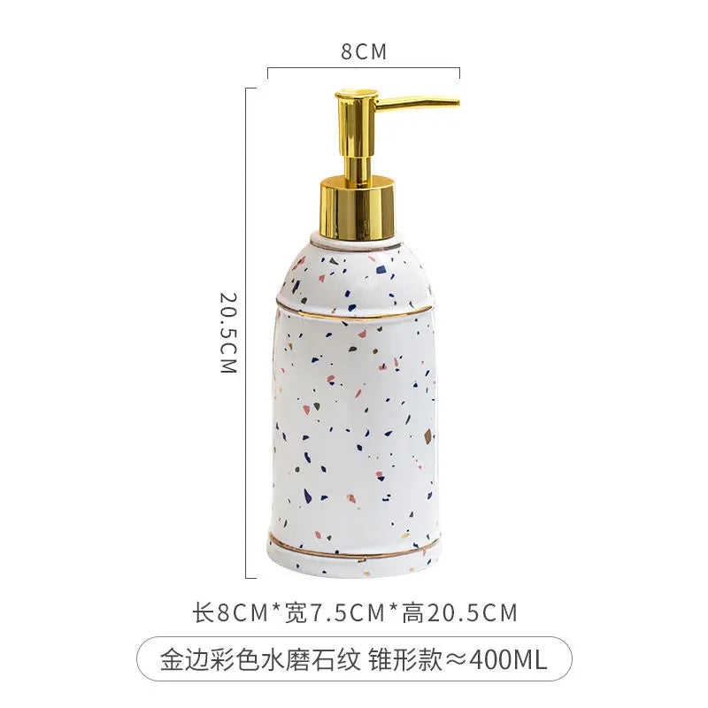 ceramic soap dispenser for shower gel and disinfectant - vue 28 sur 30