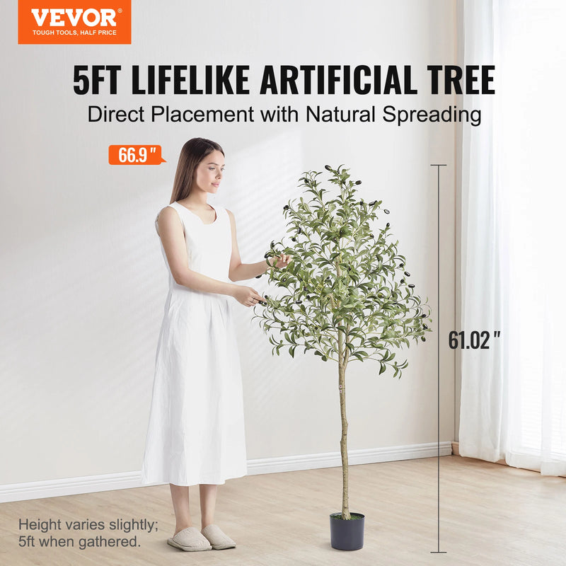 Low-maintenance artificial olive tree for safe indoor decor
