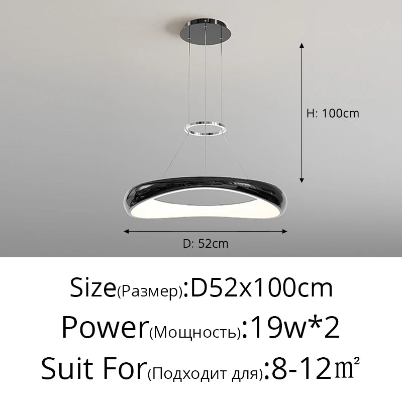 Modern Nordic LED ring chandelier for restaurant and bar