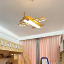 Minimalist wooden airplane ceiling light for children's room
