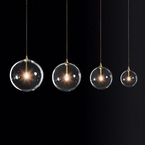 Clear glass pendant light for modern decorative lighting - vue 6 sur 10