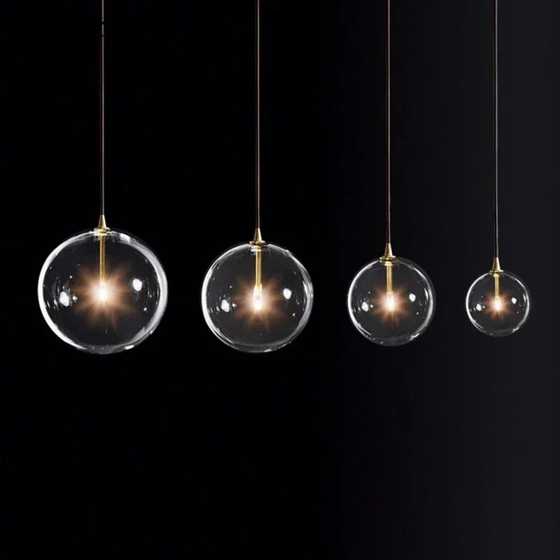 Clear glass pendant light for modern decorative lighting - vue 5 sur 10