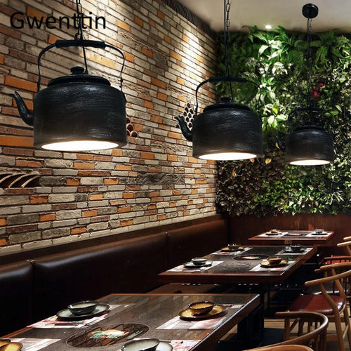 Modern iron pendant light for industrial decor - vue 3 sur 12