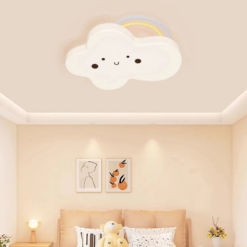Rainbow cloud ceiling light for children's room modern decor