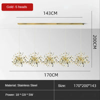 Modern stainless steel chandelier for restaurant and shop
