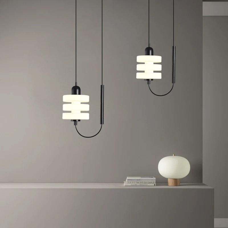 Modern LED glass pendant light with adjustable cable