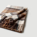 Wool cashmere plaid blanket with scottish check winter countryside style