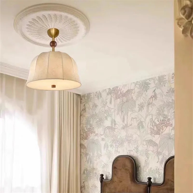 Japanese style fabric ceiling light for elegant lighting - vue 3 sur 11