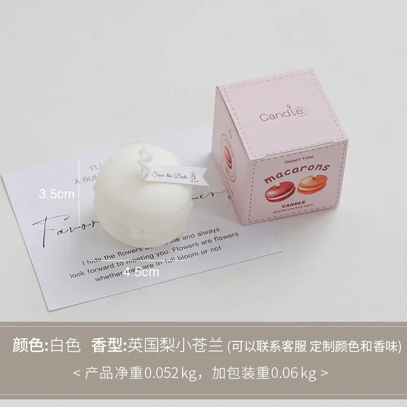 mini macaron scented candle for home decor and souvenirs - vue 8 sur 13