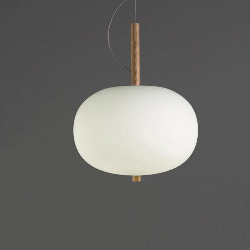 Scandinavian large glass ball pendant light for living room - vue 7 sur 12