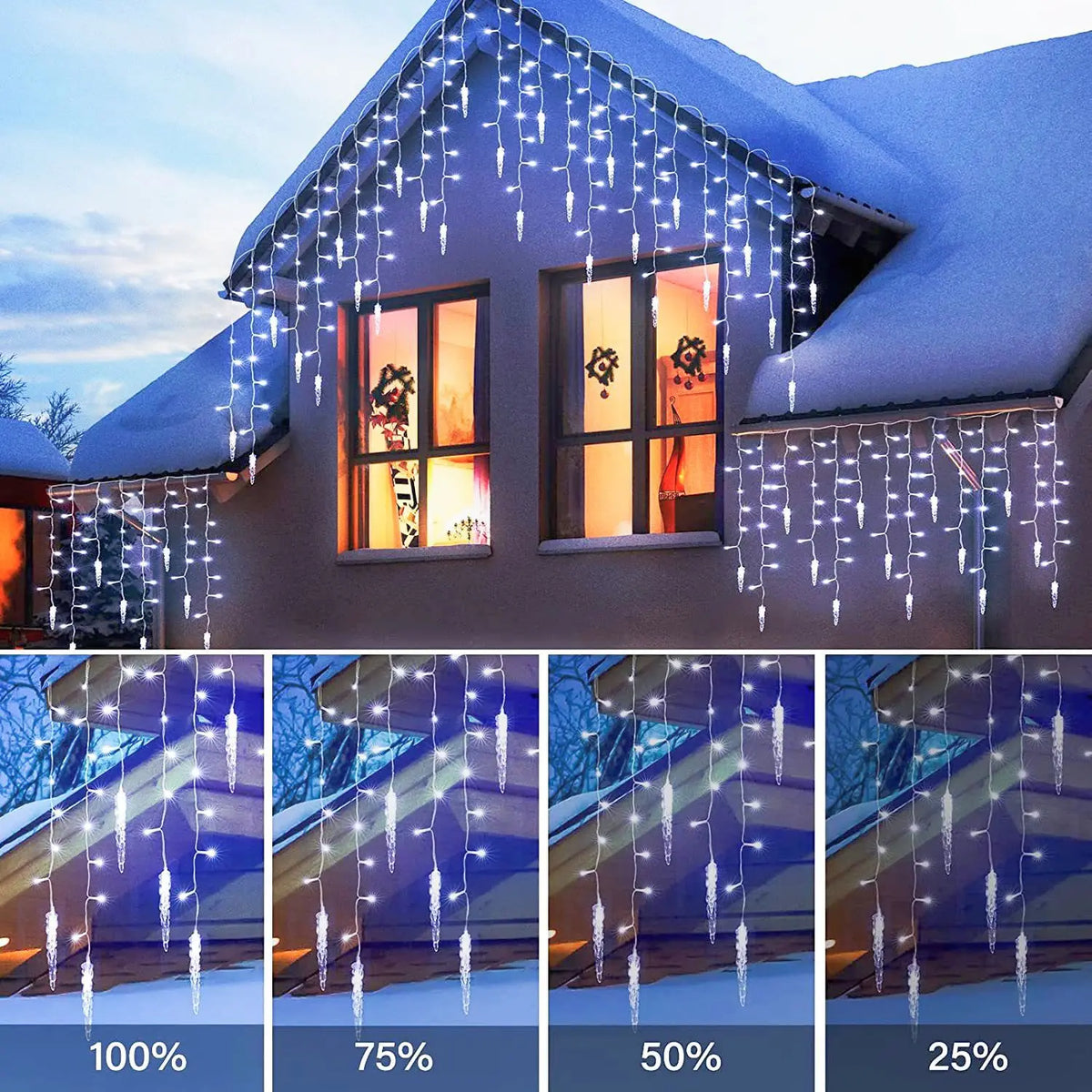 Christmas window LED decorations with 8 flashing modes - vue 3 sur 12