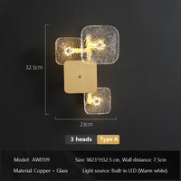 Designer copper LED wall light for modern decorative lighting