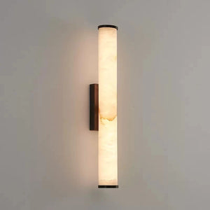 Natural marble wall light with copper LED lighting