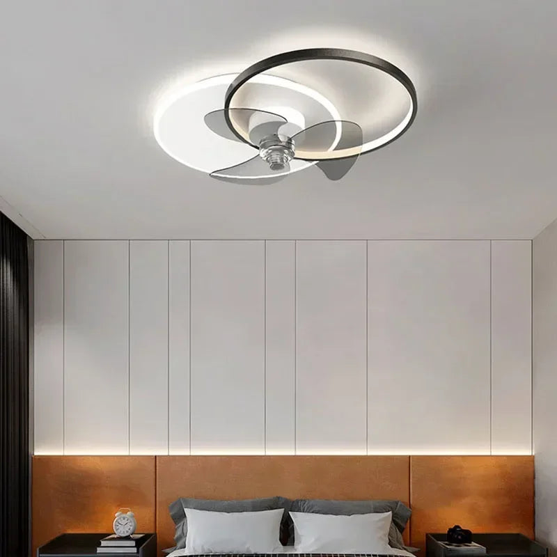 Ceiling fan with remote control LED light for indoor use