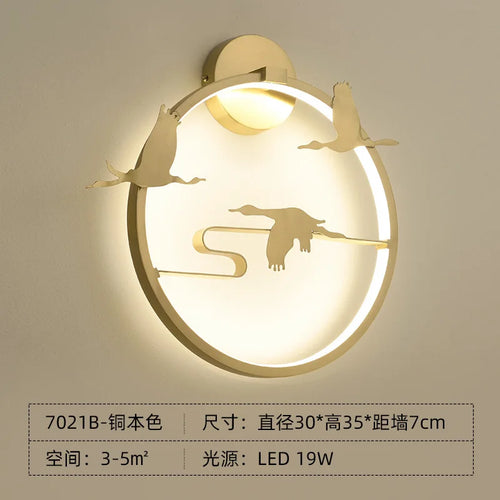 Traditional Chinese copper LED wall light for indoor decoration - vue 10 sur 10