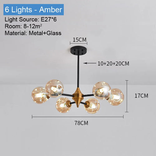 lustre industriel en verre pour intérieur élégant et moderne - vue 15 sur 14