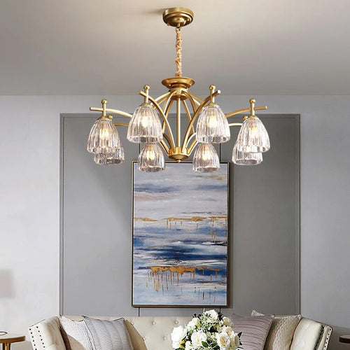 Retro glass chandelier for an elegant and bright atmosphere - vue 2 sur 11