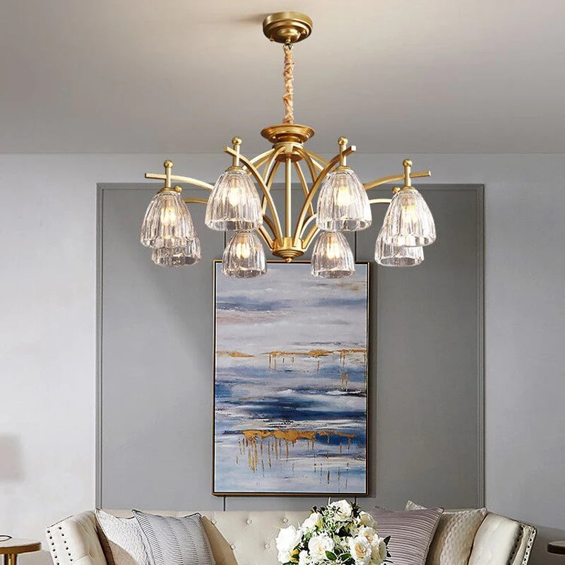 Retro glass chandelier for an elegant and bright atmosphere