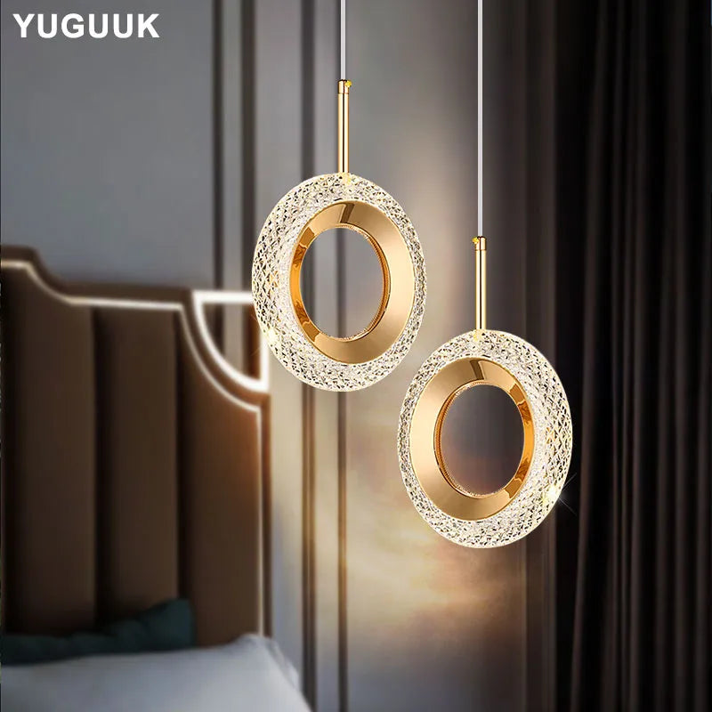 Nordic ring LED pendant light for bedroom, bedside and living room