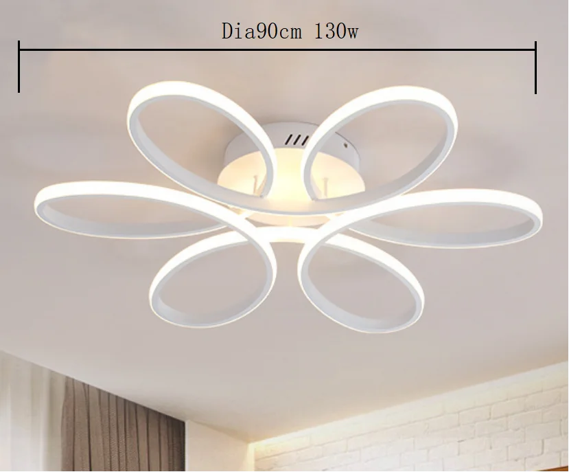 Modern Nordic LED chandelier with remote control, flower shaped