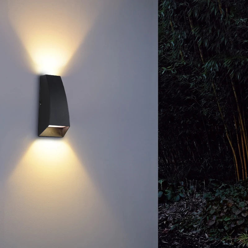 Waterproof outdoor LED wall light up and down, aluminium, AC90-260V, 2*3W COB, garden, porch, corridor lamp