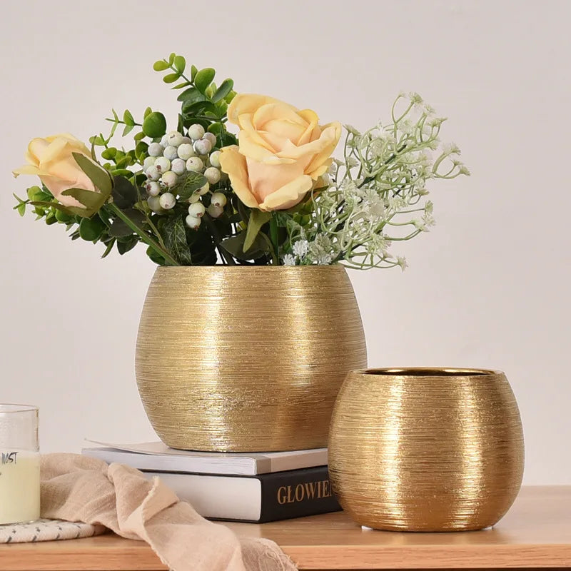 modern style decorative ceramic flower pot succulent brushed