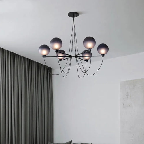 Nordic retro industrial glass ball chandelier - vue 5 sur 7