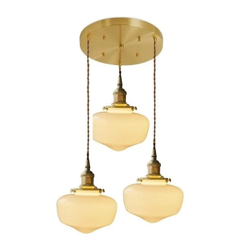 Milky white glass LED pendant light - vue 18 sur 30