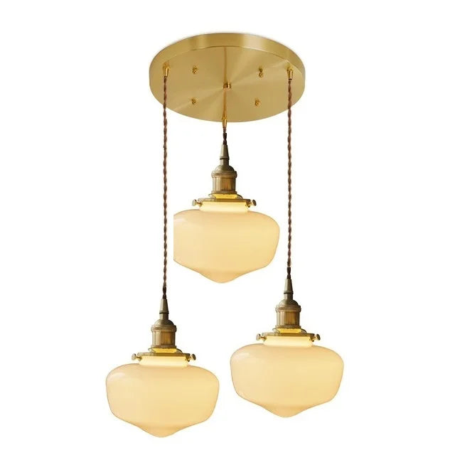 Iwhd modern Nordic style glass and copper LED pendant light - vue 23 sur 28