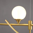 White glass-shaped chandelier with integrated LED lighting
