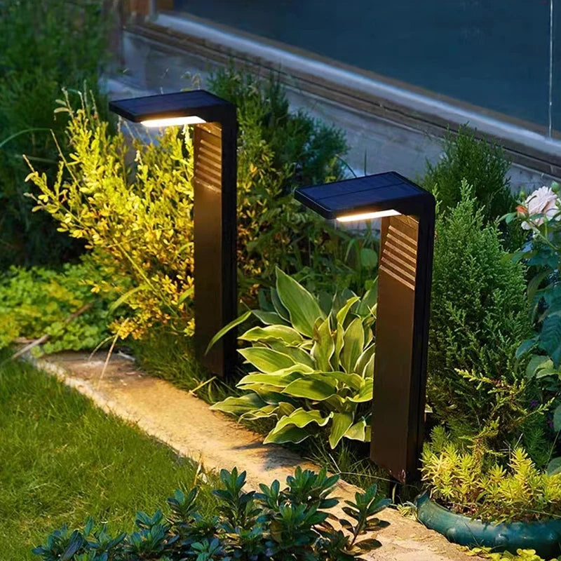 Solar garden light outdoor waterproof LED pathway bollard 2200mAh